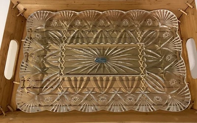 Vtg Crystal Durand France Rectangular Dish Dresser Tray Perfect Condition  - Image 1 of 4