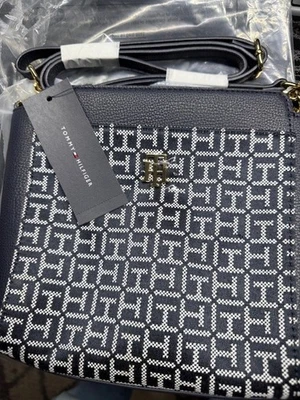 TOMMY HILFIGER ANTONELLA II CROSS BODY BAG NAVY / WHITE NIB - Image 1 of 4