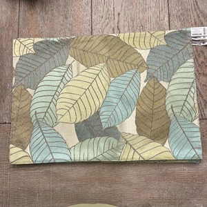 Pier 1 Imports Polyester gewebt grüne Blätter Set 6 13x19" keine Flecken nicht gewaschen - Bild 1 von 6
