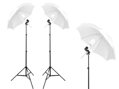 2x 85w=450w Softlicht Studioblitz Lampen Set mit 230cm Stativ & Schirm - Bild 1 von 4
