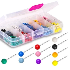 Push Pins 600-count Map Tacks Marking Pins 1/8-Inch Plastic Beads Head, 10 As... - Picture 1 of 8