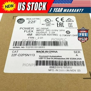 New Sealed AB 22F-D2P5N113 PowerFlex 4M- 0.75 kW (1 HP) AC Drive 3PH 22FD2P5N113 - Picture 1 of 2