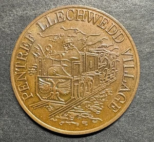 United Kingdom UK 1991 Penny Token Pentref Llechwedd Village Slate Mine Rare - Picture 1 of 2