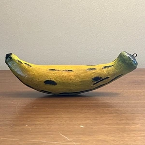 Antik 1920-1930er Jahre rote Ton Banane Bank Ornament - Volkskunst Obst Münzfach K3 - Bild 1 von 14