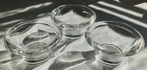 x3 Villeroy Boch Grammercy Crystal Glass Dessert Bowl Trinket Dish Candleholder - Picture 1 of 14