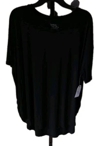 Women’s Time And True SZ Large (12-14) Black Short Sleeve T-Shirt Top - Picture 1 of 6