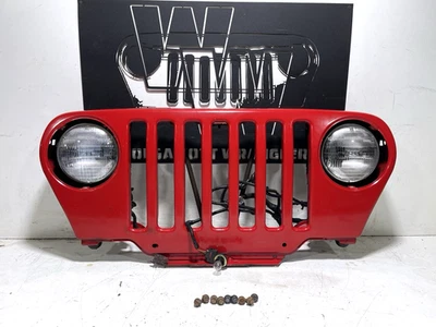 Arnés de faros de parrilla frontal para Jeep TJ Wrangler 97-06 rojo llama pr4 Foto 1 de 4
