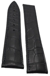 Blancpain Uhrenarmband Echt Alligator Blau Nacht mm22/18 Neu 9.5x9.5 Spange - Bild 1 von 5