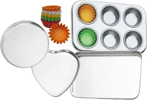 Juego de sartenes de lujo compatible con horno Easy Bake Ultimate | Pequeño, plateado - Imagen 1 de 6
