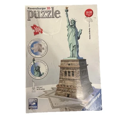 Puzzle Statue of Liberty NY 108 Pcs 3D Jigsaw Ravensburger 2015 Damaged Box - Image 1 of 4