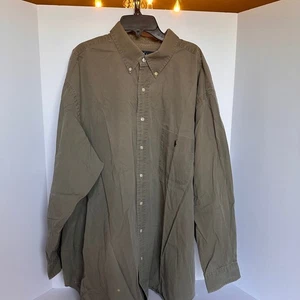 Ralph Lauren Mens 2X Big Olive Green Long Sleeve Button Down Shirt - Picture 1 of 11
