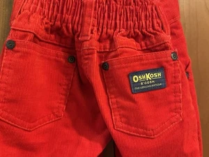 Pantalones de mezclilla elásticos de pana rojos de colección Baby Oshkosh B'Gosh talla 3T hechos en EE. UU. - Imagen 1 de 5
