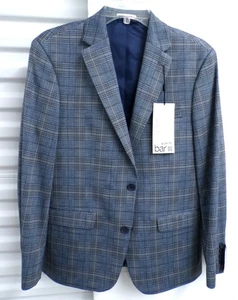 Bar III Herren Größe 38S schmale Passform blau/kariert Sport Mantel blau/hellbraun neu mit Etikett $ 295 - Bild 1 von 9