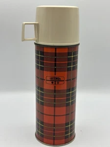 Vintage 1973 Thermoskanne rot kariert King Steely 22F Flasche 722 Stopfen 22A63 Tasse - Bild 1 von 14