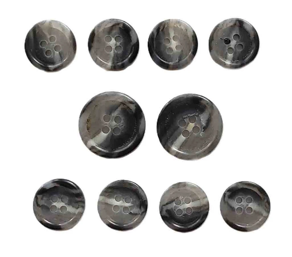 Vintage Bill Blass Genuine Horn Suit Buttons Set Gray White Men's S8E Men's - Image 1 of 1