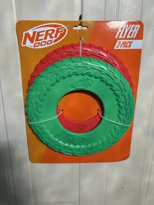 Nerf Dog Rubber Tire Flyers  Dog Toy Flying Set Of 2Disc Durable Floats 10” - Image 1 of 4