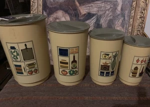Vintage Kanister Set mit Deckel 70er Jahre mit modernem Design - Bild 1 von 12
