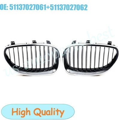 Pair Bumper Kidney Grille Grill for BMW E60 E61 M5 525i 528i 530i 550i 2003-2011 Foto 1 de 4