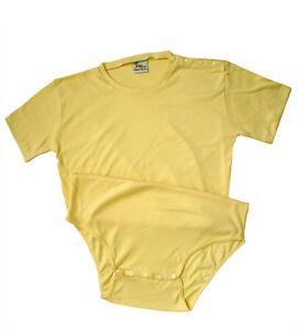 Adult Incontinent Bodysuit Diaper Cover, YELLOW
