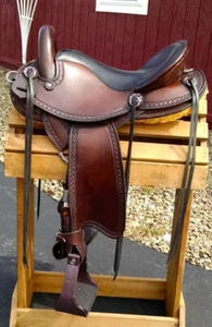 Endurance saddle seat 16'' Eco leather color brown with drum dye finished - Picture 1 of 3