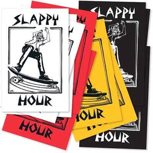 SCHWARZES ETIKETT SLAPPY HOUR POSSESSED TO SLAP AUFKLEBER - VERSCHIEDENE FARBEN 10X6,5 CM - Bild 1 von 9