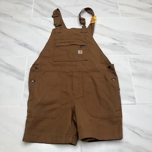Carhartt Women's Rugged Flex Relaxed Canvas Shortall Overalls BS5268 Multi-Size - Picture 1 of 12