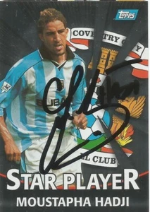 Tarjeta coleccionable MOUSTAPHA HADJI FIRMADA COVENTRY TOPPS PREMIER GOLD 2001 + CERTIFICADO DE AUTENTICIDAD - Imagen 1 de 1