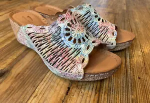Spring Step Sandals Womens Size 38 8 M Justinie Slide Platform Wedge Bohemian - Picture 1 of 8
