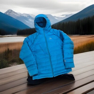 Parka con capucha acolchada LL Bean 850 plumón de ganso mediana Reg Downtek 502455 azul cielo activo Foto 1 de 4