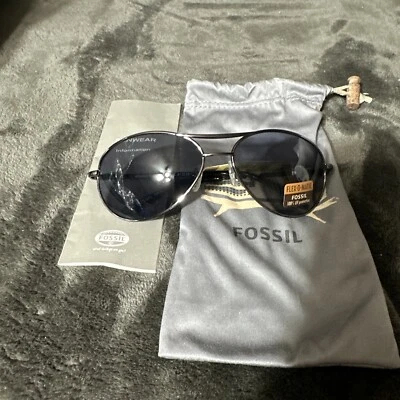 Gafas de sol vintage Fossil Sunwear Brandt para hombre ovaladas marcos de metal negro 62 mm Foto 1 de 4