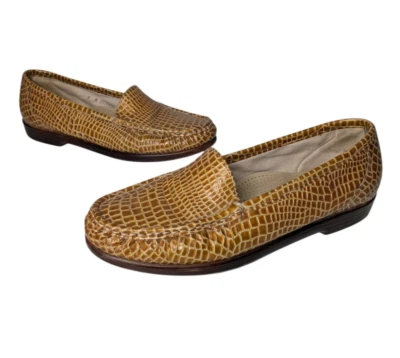 Mocasines sin cordones SAS TriPad naranja tostado cocodrilo cuero en relieve talla 9 cómodos Foto 1 de 4
