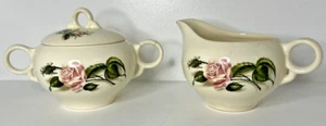 Vintage Universal Ballerina Moss Rose Pattern Creamer Sugar Dish w Lid Damage - Picture 1 of 22