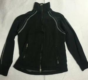 Banana Republic Women's Fleece Active Wear Jacket Black Zip Up Size Small S - Picture 1 of 3