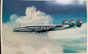 cartolina KLM anni '50 , aereo LOCKHEED SUPER CONSTELLATION L 1049 G - Foto 1 di 2