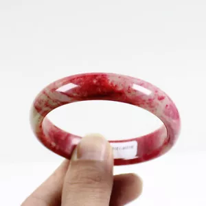60mm Chinese 100% Nature New Red Jade Xiuyu Gems Bangle Bracelet j7530 - Picture 1 of 10