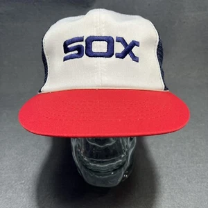 Vintage Chicago White Sox SnapBack Red White Blue Mesh Back - Picture 1 of 7