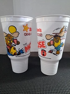 2 Hardees Moose Cups Plastic Grab A Moose 2001 Coca-Cola - Picture 1 of 19