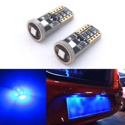 2 Ultra Blue Car Truck License Plate Lights T10 168 194 2825 W5W LED Wedge Bulbs - Image 1 of 4
