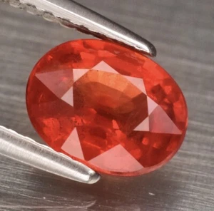 SAPPHIRE 1.63 ct Orange Oval 7.5x6.0x3.9 mm Natural Beryllium Heated from Tanga - Picture 1 of 24