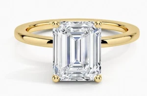 Tiffany&Co 18k Yellow Gold Emerald LabCreated Diamond Ring G/VVS2(2.14 CT)Size 7 - Picture 1 of 13