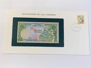 Billet et Enveloppe Samoa Occidentales One Tala Neuf + Fiche (102-18/A0-93) - Imagen 1 de 3
