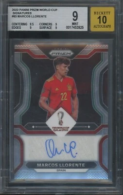 2022 Prizm World Cup Signatures Marcos Llorente #S-MCL Spain Auto BGS 9 AUTO 10 - Image 1 of 2