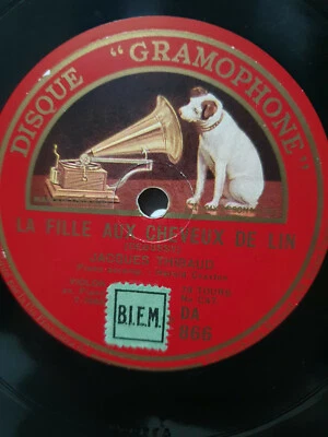 78T SHELLAC 10" 25CM JACQUES THIBAUD LA FILLE AUX CHEVEUX DE LIN / VALSE EX 1927 - Photo 1/4