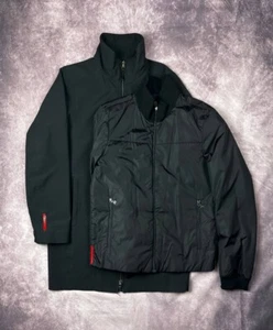 Prada Milano 3 in 1 Red Tab Gore-Tex Coat / Nylon Bomber Jacket Mens size 46 / S - Picture 1 of 23
