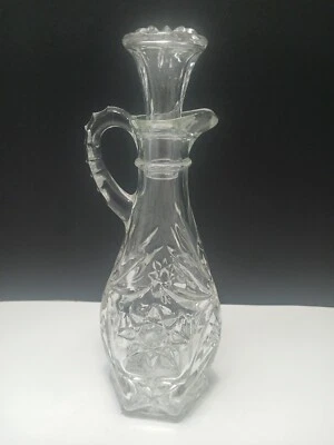 Vintage Anchor Hocking Early American Prescut Oil Cruet Bottle - Image 1 of 4