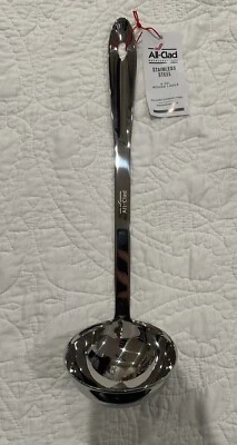 NWT All-Clad T104 18/10 Stainless Steel 6-oz Round Ladle, 14.5" - Image 1 of 4