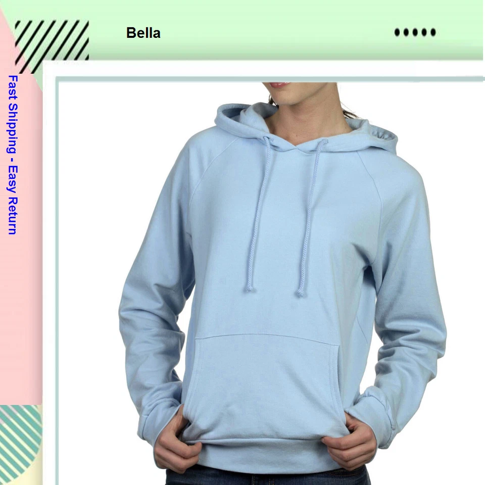 Bella Ladie’s, Hoodie Pullover Sweatshirt, Light Blue, L - Image 1 of 1