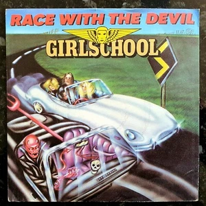 Girlschool - Race With The Devil / Take It All Away - Ex Con 1980 7" P/S - Picture 1 of 2