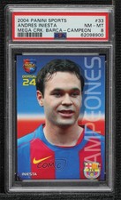 2004-05 Panini Megacracks Barca Campeon Spanish Andres Iniesta #33 PSA 8