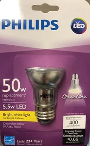 PHILIPS 5.5-Watt "Classic Glass" PAR16L Dimmable Bright White LED Flood Light - Picture 1 of 1